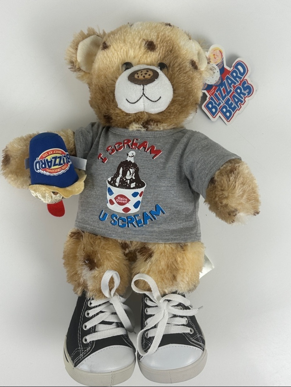 Build-A-Bear Chocolate Chip Cookie Dough Blizzard Bear with Blizzard Wristie